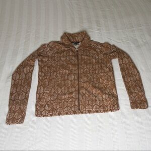 Sherpa Adventure Gear Brown Leaf Pattern Jacket with Thumb Slits Size Small